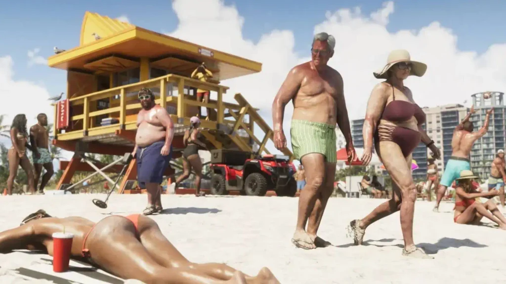 GTA 6 woman sunbathing in bikini